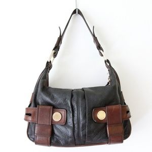 Michael Kors Harness Black Brown Hobo Handbag